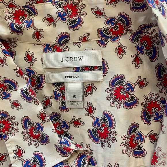 J. CREW papaya paisley printed perfect shirt 6 - Picture 7 of 7